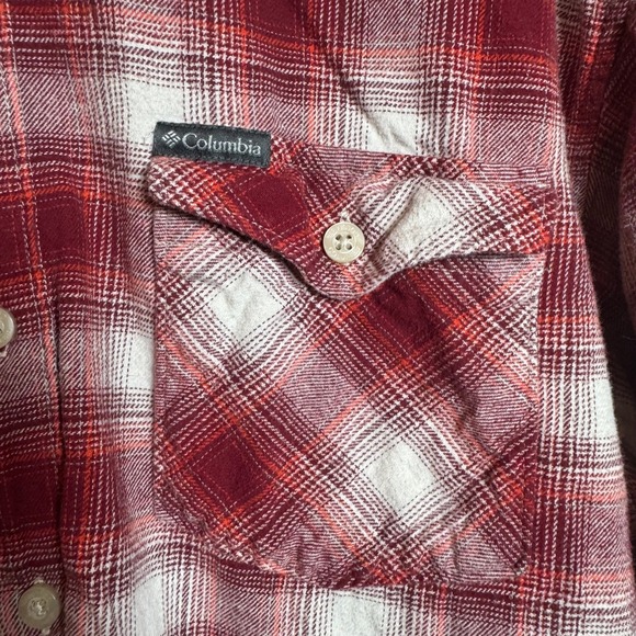 Columbia Men's Red Plaid Flannel Long Sleeve Button Up Shirt Size XL - Picture 3 of 7